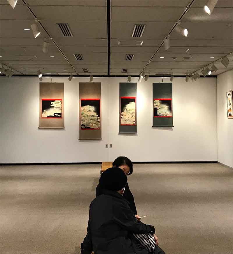 市民ギャラリーで古布コラージュアート・2/14~2/20, 2018