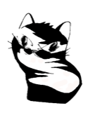 ユニークな猫の絵　中尾道也