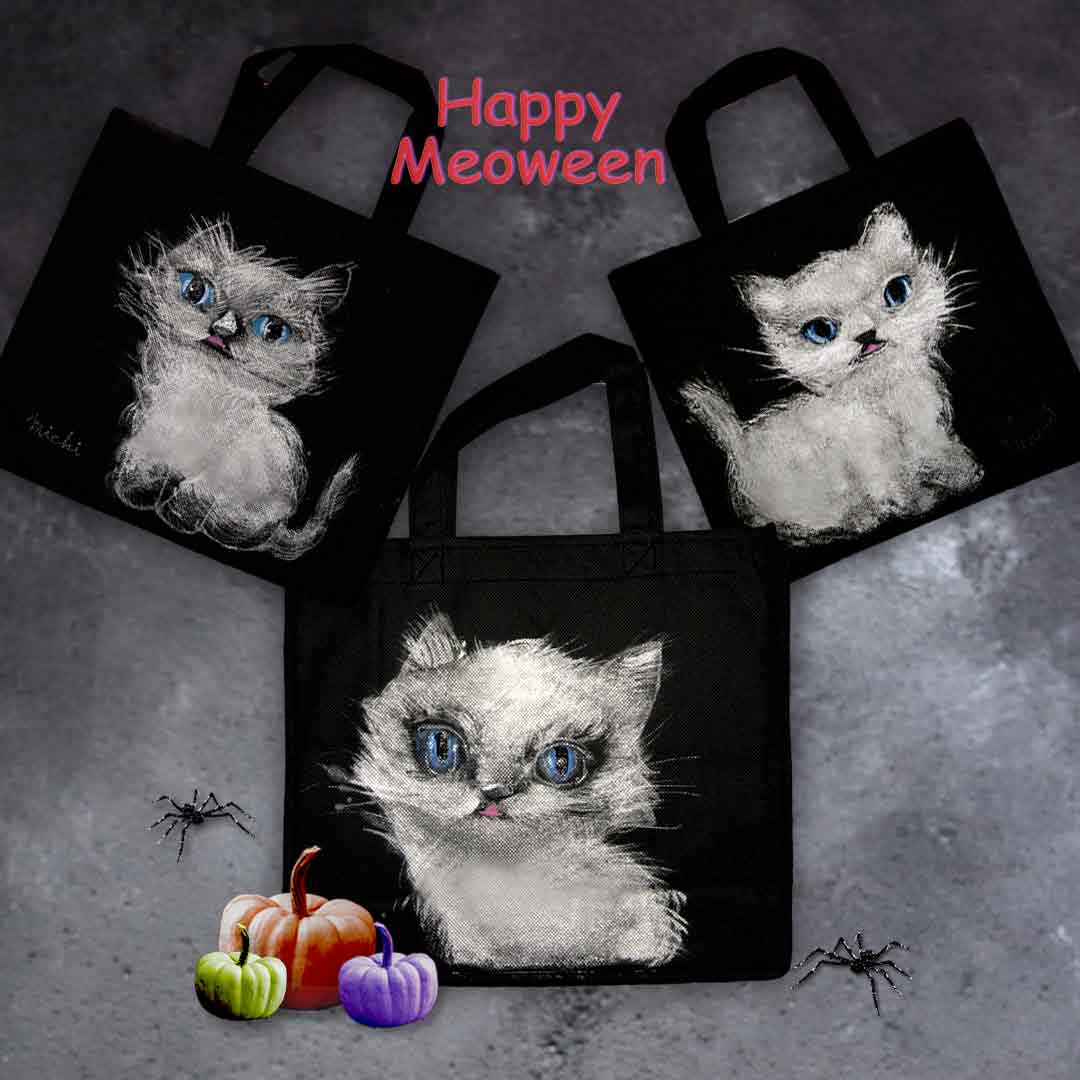 ねこの絵のエコバッグ・ねこみち　猫道