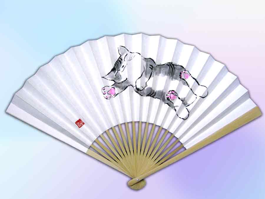 猫の扇子　中尾道也ー猫道 michiya nakao-nekomichi