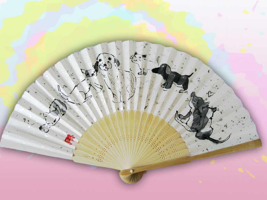 猫と犬の扇子 ・猫の扇子 中尾道也 Nekomichi 猫道