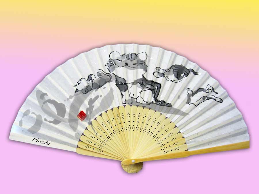 猫の扇子  中尾道也 猫道 michiya nakao-nekomichi