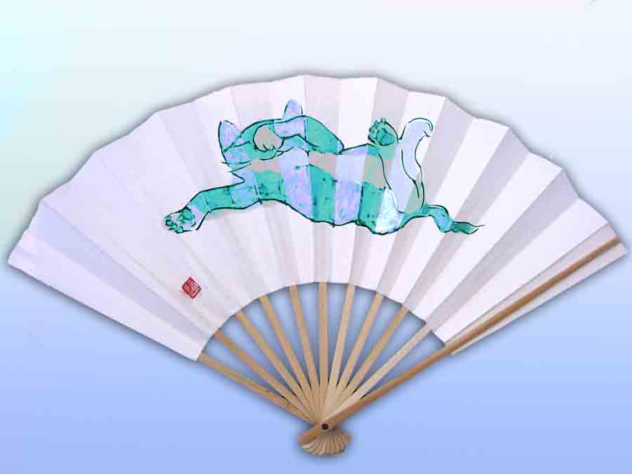 猫の扇子・猫道　 michiya nakao 　中尾道也