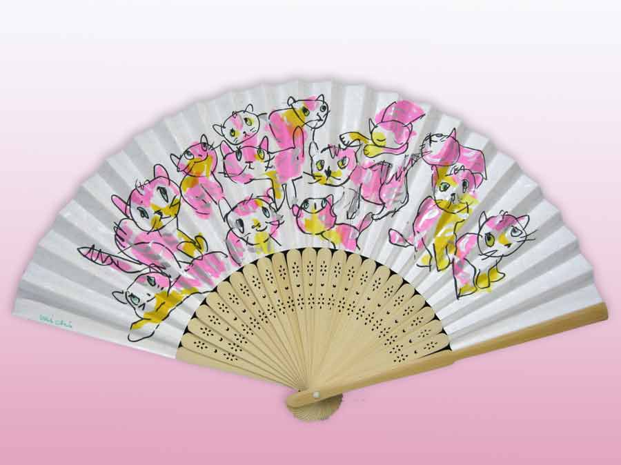 猫の扇子・猫道  michiya nakao 中尾道也