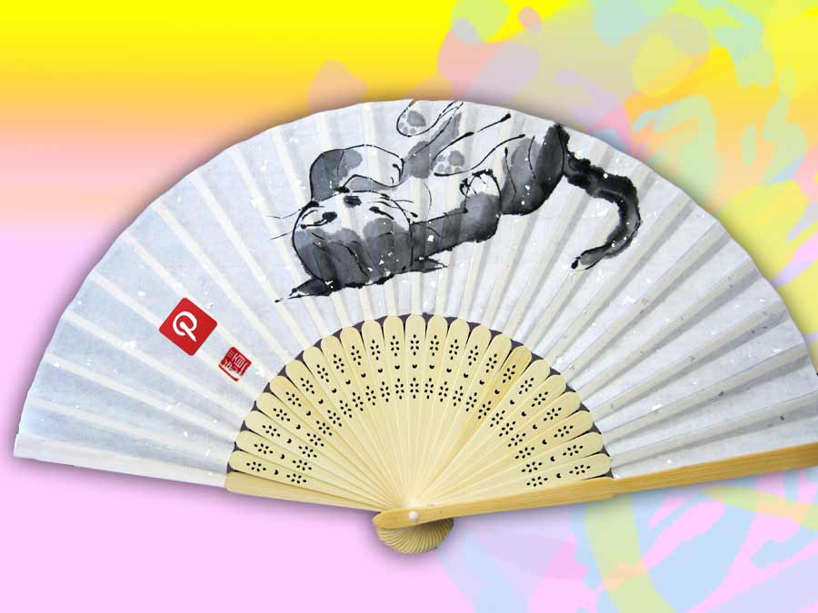 猫の扇子 ・眠り猫の扇子 michiya nakao 中尾道也