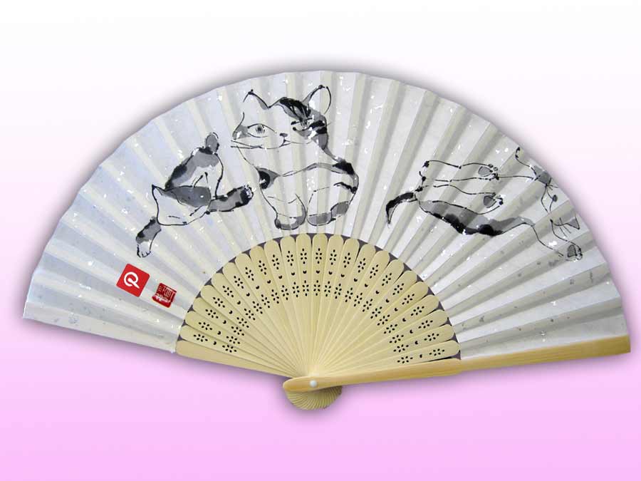 猫の扇子 中尾道也　猫道 michiya nakao-nekomichi 