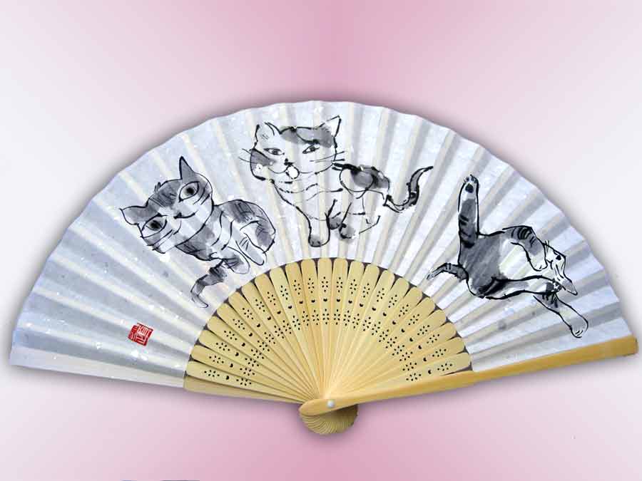ニャンコの扇子・猫の扇子・ michiya nakao 中尾道也