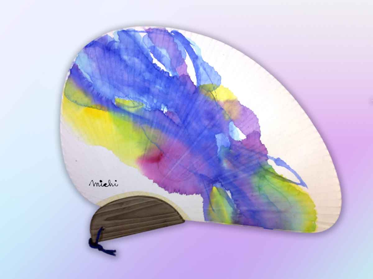 夏の星空 千鳥杉柄うちわ　中尾道也