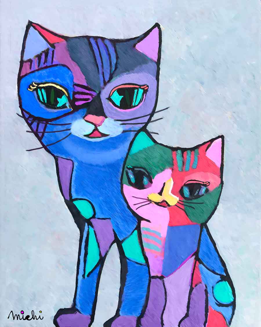 dady and his kid 親子の猫　中尾道也