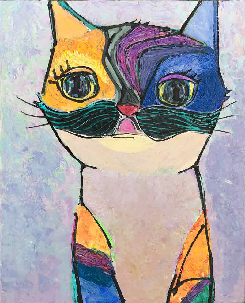 カラフルな猫の絵描き 中尾道也