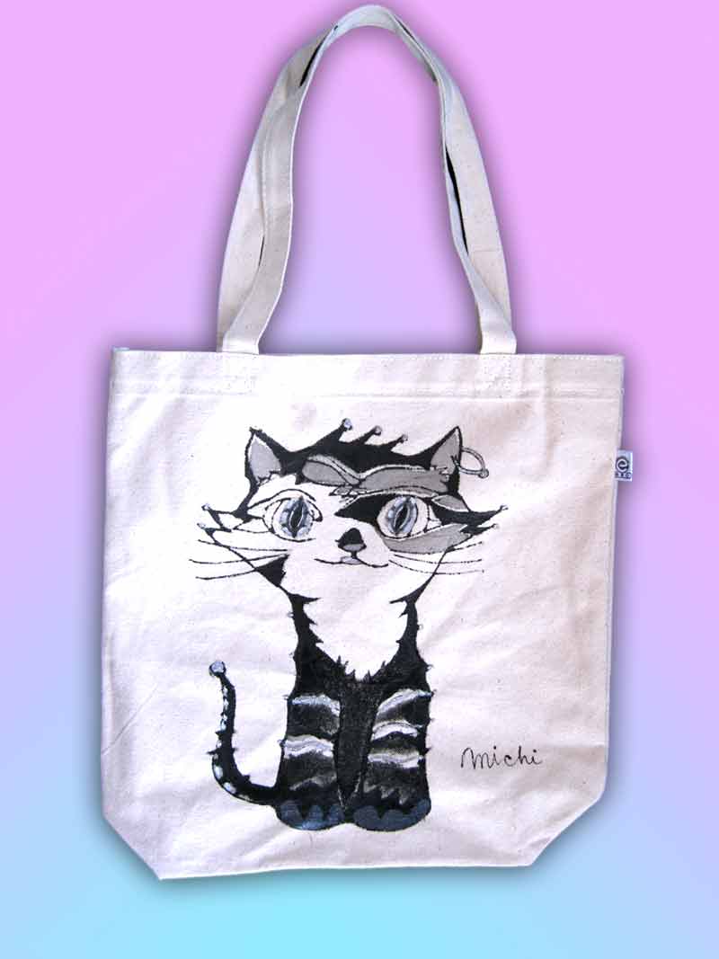 他の惑星から来た猫ー宇宙 ねこ-エコバッグ-中尾道也 