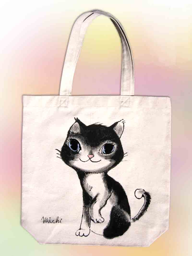 おすましお手をしたねこのエコバッグ