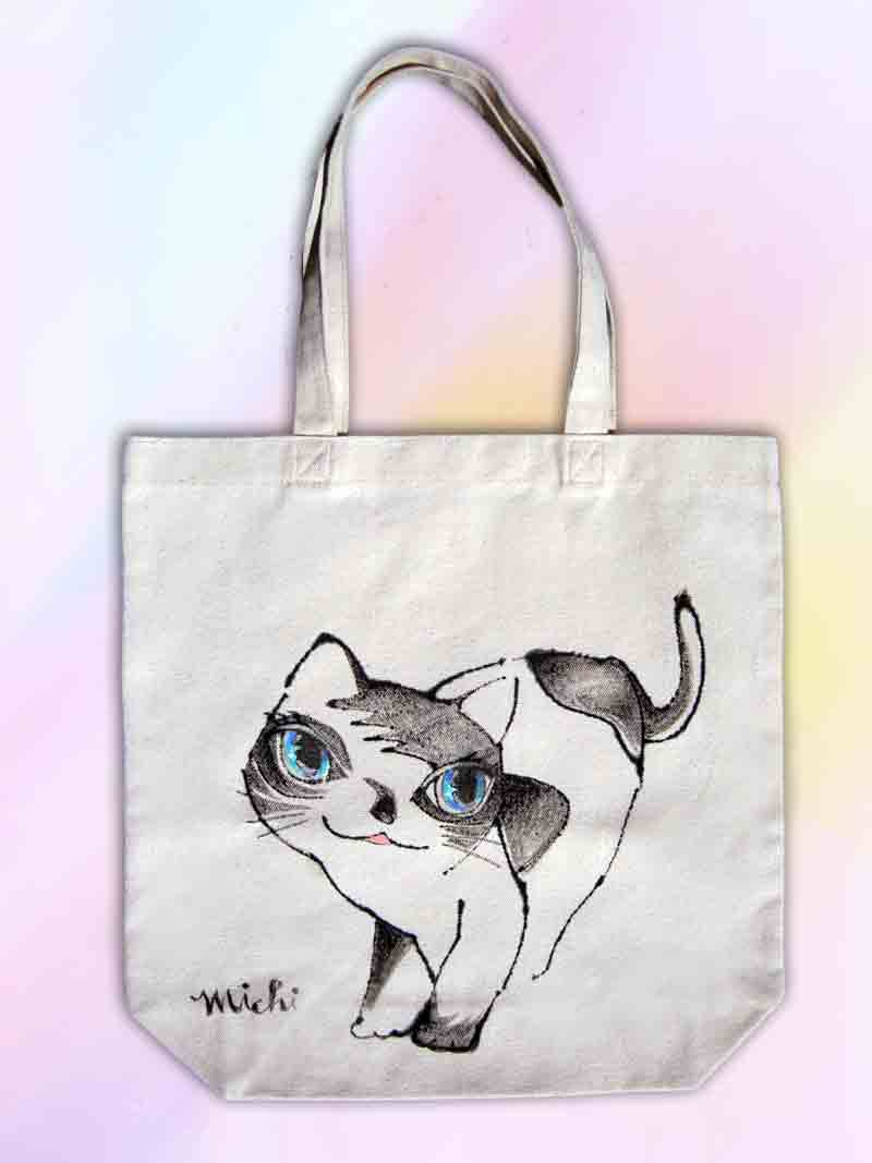 大きな目をした猫のエコバッグ