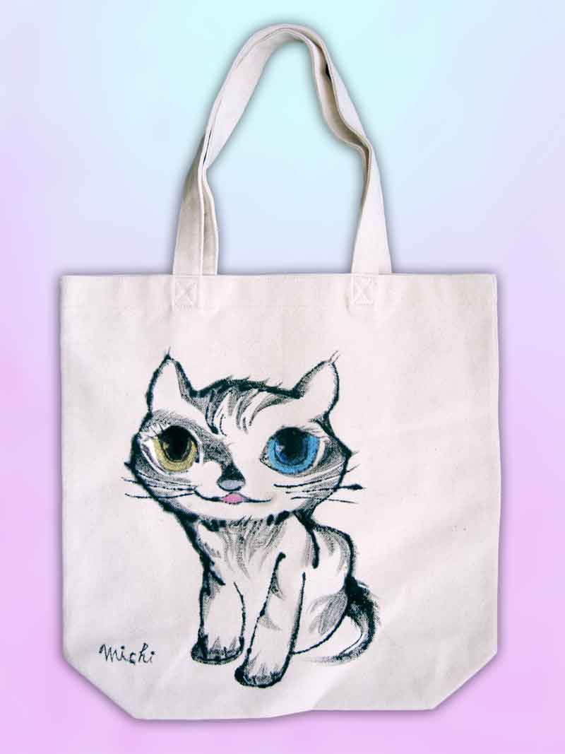 二色の目をした猫のエコバッグー michya nakao　猫道