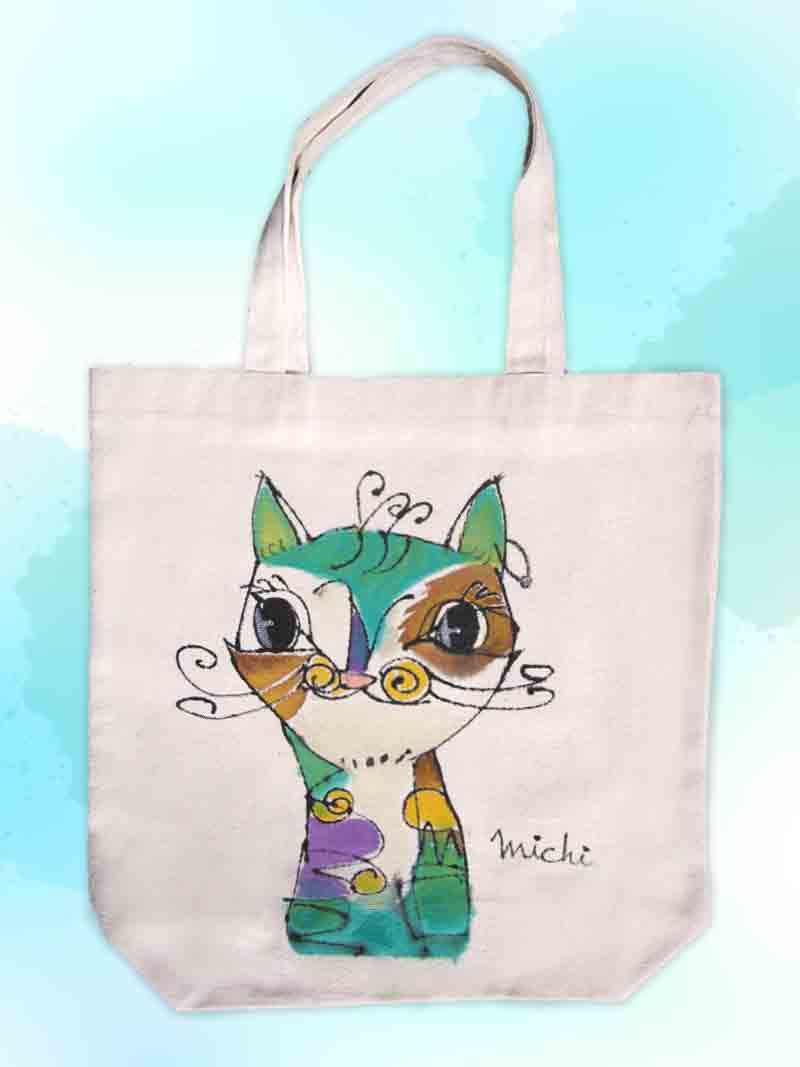 ねこのエコバッグ-宇宙ねこ 中尾道也 