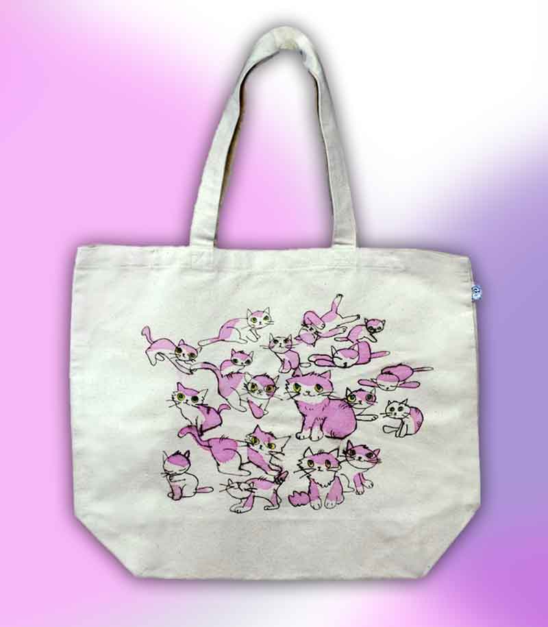 グループのねこのエコバッグ-中尾道也 