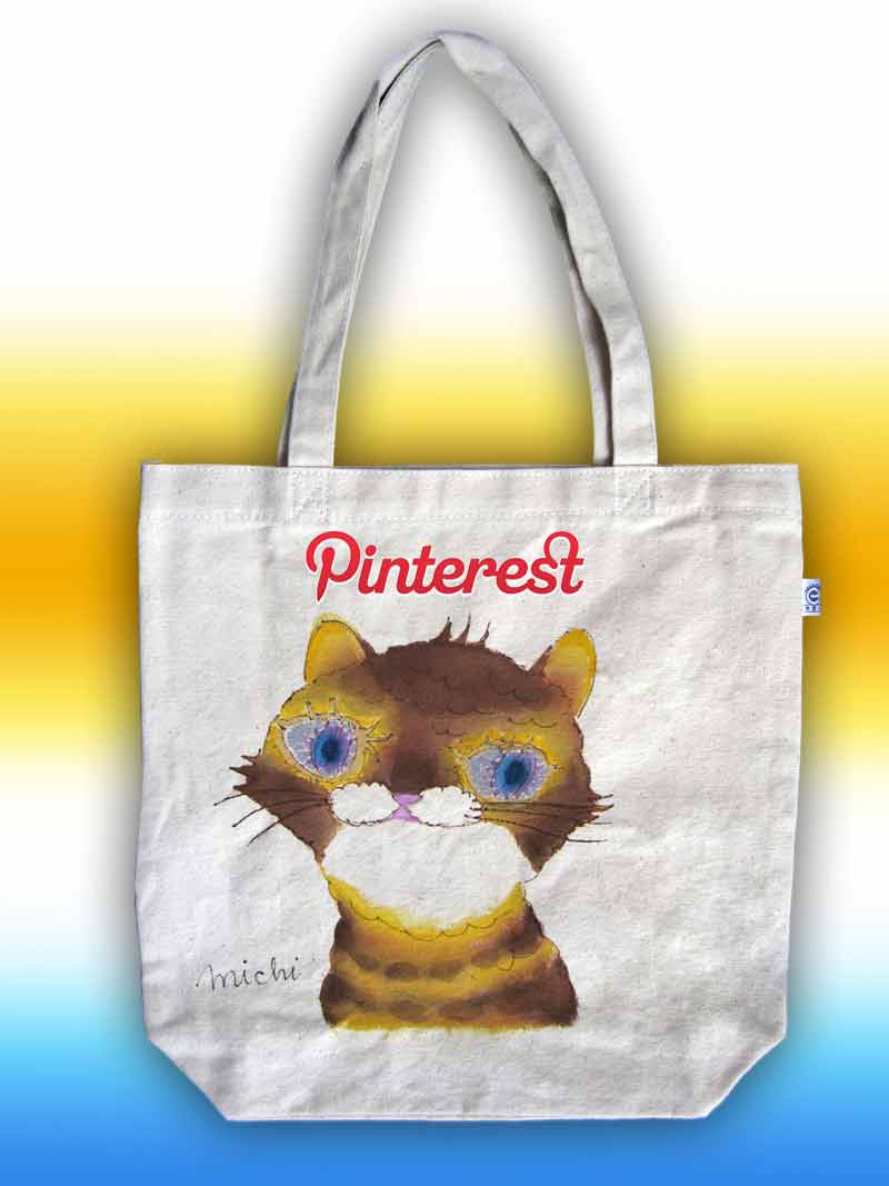 茶色ねこ-エコバッグ-中尾道也 猫道 michiya nakao-nekomichi