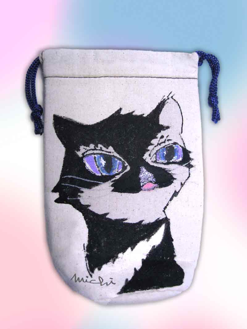 黒い猫の-ペットボトルケース　猫道