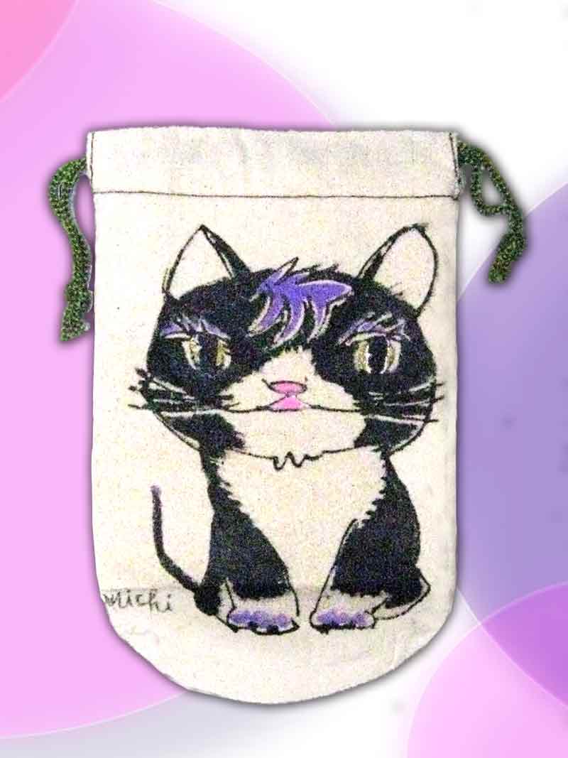 黒い猫の絵ペツトボトルケース