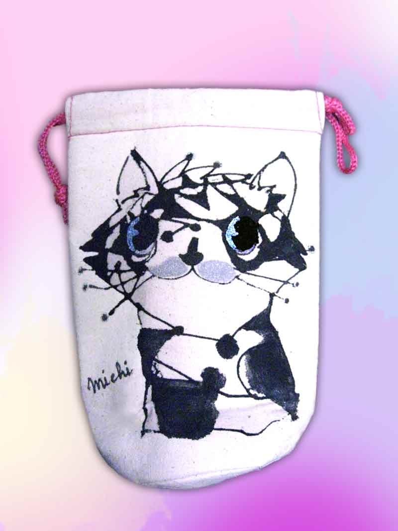 宇宙ねこの絵ペツトボトルケース cat water bottle case