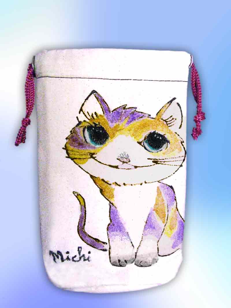 cat water bottle case　ねこの絵ペツトボトルケース