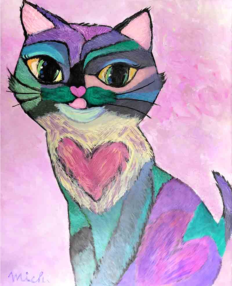 ハートの模様のニャンコ　猫道